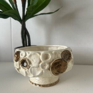 Napcoware Ceramic White circle planter Baubles Bangles Beads MCM